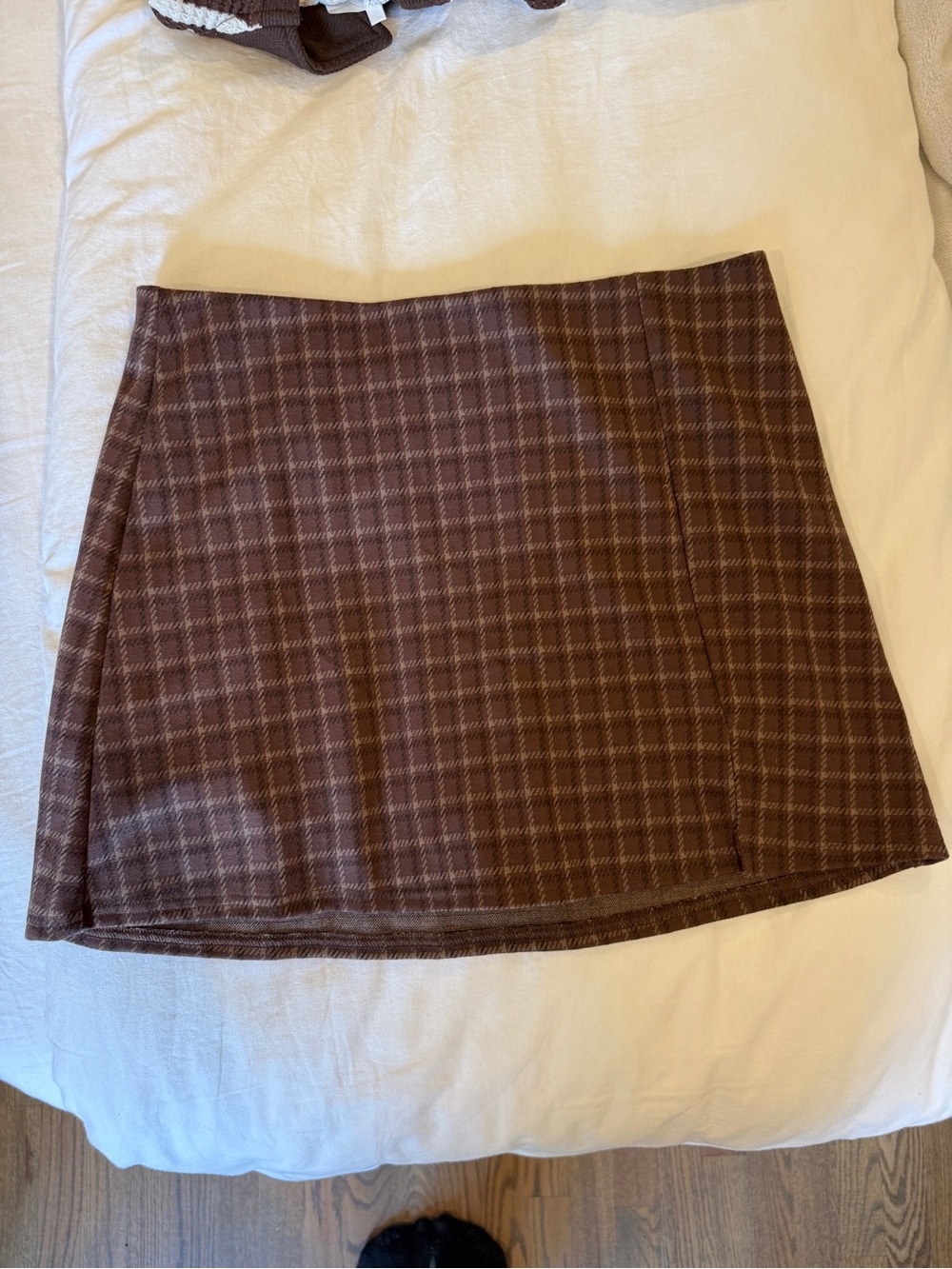 American Eagle Outfitters Brown Plaid Mini Skort NWOT